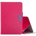 For 8 inch Universal Solid Color Horizontal Flip Leather Case with Card Slots & Holder & Wallet(Rose Red)