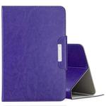 For 8 inch Universal Solid Color Horizontal Flip Leather Case with Card Slots & Holder & Wallet(Purple)