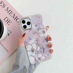 For iPhone 12 mini Golden Circle Flower Pattern Dual-side Laminating TPU Case (Grey Background White Flower)