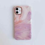 For iPhone 11 Pro Marble Pattern Dual-side Laminating TPU Protective Case(Taro Color)