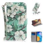 For Huawei P Smart 2021 3D Colored Drawing Horizontal Flip Leather Case with Holder & Card Slots & Wallet & Lanyard(Watercolor Flower)