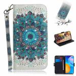 For Huawei P Smart 2021 3D Colored Drawing Horizontal Flip Leather Case with Holder & Card Slots & Wallet & Lanyard(Peacock Wreath)