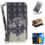 For Huawei P Smart 2021 3D Colored Drawing Horizontal Flip Leather Case with Holder & Card Slots & Wallet & Lanyard(Hug Cat)