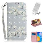 For Huawei Y7a 3D Colored Drawing Horizontal Flip Leather Case with Holder & Card Slots & Wallet & Lanyard(Magnolia)