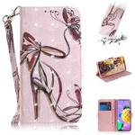 For LG K62 / K52 / Q52 3D Colored Drawing Horizontal Flip Leather Case with Holder & Card Slots & Wallet & Lanyard(Butterfly High-heeled)