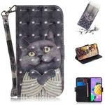 For LG K52 3D Colored Drawing Horizontal Flip Leather Case with Holder & Card Slots & Wallet & Lanyard(Hug Cat)