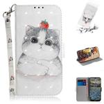 For Nokia 2.4 3D Colored Drawing Horizontal Flip Leather Case with Holder & Card Slots & Wallet & Lanyard(Cute Cat)
