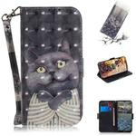 For Nokia 2.4 3D Colored Drawing Horizontal Flip Leather Case with Holder & Card Slots & Wallet & Lanyard(Hug Cat)
