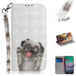 For Nokia 3.4 3D Colored Drawing Horizontal Flip Leather Case with Holder & Card Slots & Wallet & Lanyard(Pug)