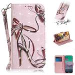 For Nokia 3.4 3D Colored Drawing Horizontal Flip Leather Case with Holder & Card Slots & Wallet & Lanyard(Butterfly High-heeled)