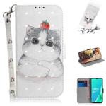 For OPPO A9 2020 3D Colored Drawing Horizontal Flip Leather Case with Holder & Card Slots & Wallet & Lanyard(Cute Cat)