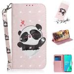 For OPPO A9 2020 3D Colored Drawing Horizontal Flip Leather Case with Holder & Card Slots & Wallet & Lanyard(Heart Panda)