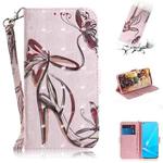 For OPPO A92 3D Colored Drawing Horizontal Flip Leather Case with Holder & Card Slots & Wallet & Lanyard(Butterfly High-heeled)