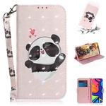 For Samsung Galaxy F41 3D Colored Drawing Horizontal Flip Leather Case with Holder & Card Slots & Wallet & Lanyard(Heart Panda)