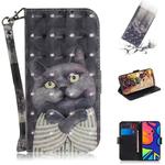 For Samsung Galaxy F41 3D Colored Drawing Horizontal Flip Leather Case with Holder & Card Slots & Wallet & Lanyard(Hug Cat)