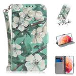 For Samsung Galaxy S21 5G 3D Colored Drawing Horizontal Flip Leather Case with Holder & Card Slots & Wallet & Lanyard(Watercolor Flower)