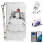 For Samsung Galaxy S21+ 5G 3D Colored Drawing Horizontal Flip Leather Case with Holder & Card Slots & Wallet & Lanyard(Cute Cat)