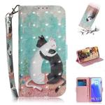 For Xiaomi Mi 10T 5G 3D Colored Drawing Horizontal Flip Leather Case with Holder & Card Slots & Wallet & Lanyard(Black White Cat)