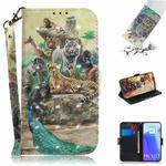 For Xiaomi Mi 10T 5G 3D Colored Drawing Horizontal Flip Leather Case with Holder & Card Slots & Wallet & Lanyard(Zoo)