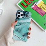 For iPhone 11 Pro Golden Circle Marble Pattern Dual-side Laminating TPU Case (Ink Green)