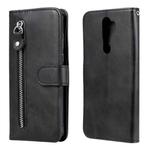 For OPPO A9 (2020) / A5 (2020) Fashion Calf Texture Zipper Horizontal Flip Leather Case with Holder & Card Slots & Wallet(Black)