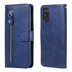 For OPPO A52 / A72 / A92 Fashion Calf Texture Zipper Horizontal Flip Leather Case with Holder & Card Slots & Wallet(Blue)