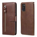 For OPPO A52 / A72 / A92 Fashion Calf Texture Zipper Horizontal Flip Leather Case with Holder & Card Slots & Wallet(Brown)
