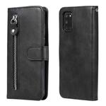 For OPPO A52 / A72 / A92 Fashion Calf Texture Zipper Horizontal Flip Leather Case with Holder & Card Slots & Wallet(Black)
