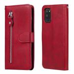 For OPPO A52 / A72 / A92 Fashion Calf Texture Zipper Horizontal Flip Leather Case with Holder & Card Slots & Wallet(Red)