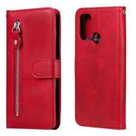 For OPPO A53 / A53S / A32 / A33 Fashion Calf Texture Zipper Horizontal Flip Leather Case with Holder & Card Slots & Wallet(Red)