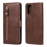 For OPPO Realme 7 Pro Fashion Calf Texture Zipper Horizontal Flip Leather Case with Holder & Card Slots & Wallet(Brown)