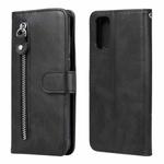For OPPO Realme 7 Pro Fashion Calf Texture Zipper Horizontal Flip Leather Case with Holder & Card Slots & Wallet(Black)