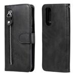 For OPPO Realme 7 Fashion Calf Texture Zipper Horizontal Flip Leather Case with Holder & Card Slots & Wallet(Black)