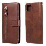 For OPPO Realme C11 Fashion Calf Texture Zipper Horizontal Flip Leather Case with Holder & Card Slots & Wallet(Brown)