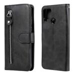 For OPPO Realme C15 / C12 Fashion Calf Texture Zipper Horizontal Flip Leather Case with Holder & Card Slots & Wallet(Black)