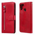 For OPPO Realme C15 / C12 Fashion Calf Texture Zipper Horizontal Flip Leather Case with Holder & Card Slots & Wallet(Red)