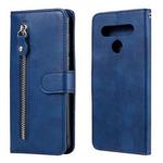 For LG K41S / K51S Fashion Calf Texture Zipper Horizontal Flip Leather Case with Holder & Card Slots & Wallet(Blue)