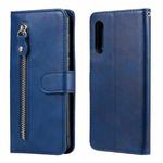For LG Velvet Fashion Calf Texture Zipper Horizontal Flip Leather Case with Holder & Card Slots & Wallet(Blue)