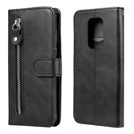 For Motorola Moto G9 Play / Moto E7 Plus Fashion Calf Texture Zipper Horizontal Flip Leather Case with Holder & Card Slots & Wallet(Black)