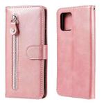 For Samsung Galaxy M31s Fashion Calf Texture Zipper Horizontal Flip Leather Case with Holder & Card Slots & Wallet(Rose Gold)