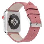 Frosted Genuine Leather Watch Band For Apple Watch Series 7 41mm / 6 & SE & 5 & 4 40mm / 3 & 2 & 1 38mm(Pink)