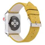 Frosted Genuine Leather Watch Band For Apple Watch Series 7 45mm / 6 & SE & 5 & 4 44mm / 3 & 2 & 1 42mm(Yellow)