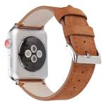 Frosted Genuine Leather Watch Band For Apple Watch Series 7 45mm / 6 & SE & 5 & 4 44mm / 3 & 2 & 1 42mm(Brown)
