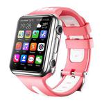 W5 1.54 inch Full-fit Screen Dual Cameras Smart Phone Watch, Support SIM Card / GPS Tracking / Real-time Trajectory / Temperature Monitoring,1GB+4GB(Silver Pink)