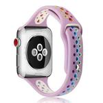 Rainbow Silicone Watch Band For Apple Watch Series 7 41mm / 6 & SE & 5 & 4 40mm / 3 & 2 & 1 38mm(Purple)