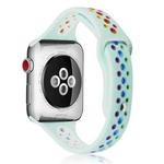 Rainbow Silicone Watch Band For Apple Watch Series 8&7 41mm / SE 2&6&SE&5&4 40mm / 3&2&1 38mm(Sapphire Blue)