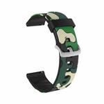 20mm For Amazfit GTR 42mm Camouflage Silicone  Watch Band with Silver Buckle(4)