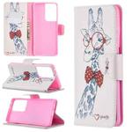 For Samsung Galaxy S21 Ultra 5G Colored Drawing Pattern Horizontal Flip Leather Case with Holder & Card Slots & Wallet(Deer)