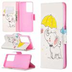 For Samsung Galaxy S30 Ultra Colored Drawing Pattern Horizontal Flip Leather Case with Holder & Card Slots & Wallet(Umbrella Elephant)