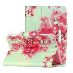 For Amazon Kindle Fire HD 8 (2020) Colored Drawing Pattern Horizontal Flip Leather Case with Holder & Card Slots & Wallet(Cherry Blossoms)